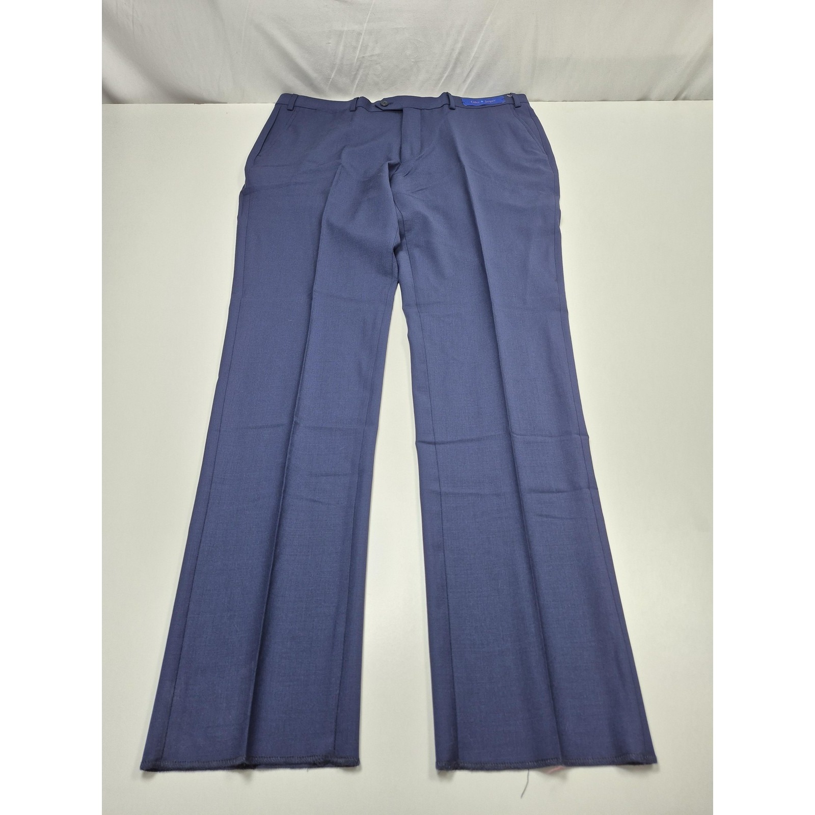 Giles & Jasper Suit Pants Mens 40x36 Blue Wool Stretch Formal Unhemmed Nwt